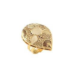 Exaggerated Band Rings For Women African Jewelry Ethiopian Gold Color Wedding Party Finger Ring