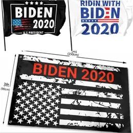 Ridin With Biden 2020 Cloth Banner U.S President General Election Flag Black White Backgrounds Flags America Outdoor Party 12 5ft G2