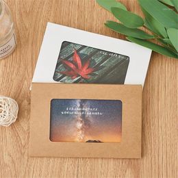 Gift Wrap 10pcs/lot Retro Kraft Paper Invitation Greeting Card With Window Postcard Box Blank Po Wedding Party Envelopes1