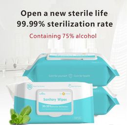 Fast Ship 75% Alcohol Wipes 180mm*150mm Anti Wet Wipe Portable Disinfecting Dipe 50pcs/pack Antiseptic Cleanser Sterilisation FS9516