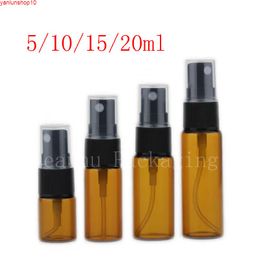 5ml 10ml 15ml 20ml Amber Glass Spray Bottle Sample Mist Sprayer Perfume Container Refillable Atomizer Vial 100pc/lothigh quatiy