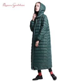 brand super long down women winter jacket female outwear parkas with hooded warm regular coat plus size loose simple style 201031