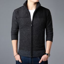 New Fashion Brand Sweater For Mens Kardigan Zipper Slim Fit Jumpers Knitred Thick Autumn Korean Style Casual Men Clothes 201120