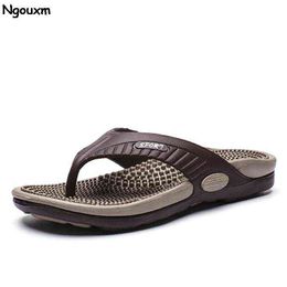 Slippers Ngouxm Summer Big Size Youth Men Massage Non-Slip Cool Outside Flip Flops Breathable Thick-Soled Toe Sandals 220302