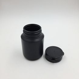 50pcs/lot 100ml 100cc Plastic HDPE Black Pharmaceutical container Pill Bottles with hard pull-ring cap for Medicine Packaging