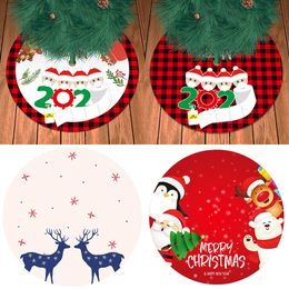 Xmas Tree Skirt Santa Claus Family Mask Christmas Decorations Snowman Elk Christmas Home Decoration Party Supplies DHL XD24130