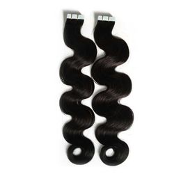 Brazilian Body Wave Tape In Hair Extension Invisible Skin Weft Hair Extension Human Hair 40 pc 100g Natural Black to Light Brown Blond