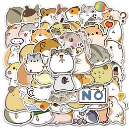 10/30/50PCS Cartoon Cute Hamster Suitcase Stationery Notebook Stickers Waterproof Decoration Graffiti Toys Wholesale Car