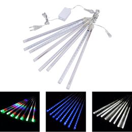Valentine Waterproof 50cm 8 Tube Holiday Meteor Shower Rain LED String Lights For Indoor Outdoor Garden Wedding Party Decor Tree Y200903