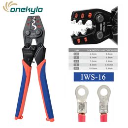 IWS-16 NON-INSULATED TERMINAL CRIMP TOOL IWISS Ratchet Crimping Tool AWG 22-6 for UT OT SC C45 terminals crimper pliers Y200321