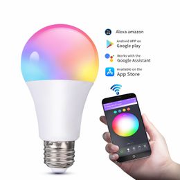 reflector led rgb Australia - WiFi Smart Bulbs RGB LED Lamp 15W White Dimmable Colorful Changing bulb Decor Home Smartlife App Voice control Via Alexa