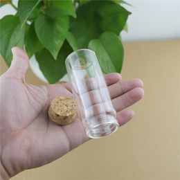 24PCS/lot 37*90mm 70ml Mini Glass Bottles Storage tiny Jar for Spice Corks spicy Bottle Candy Containers Vials With Cork Stopperhigh qualtit