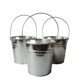 tin pails UK - D15XH15CM Metal Flower Planter Iron Buckets Tin Pails Decor Pails Ornament Dry Food Storage