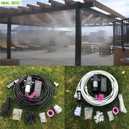 S033 12V Water Spray Electric Diaphragm Pump Kit Portable Misting Automatic Water Pump 12M Misting Cooling System For Greenhouse Y200106