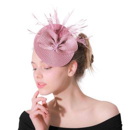 Fascinators Hat Women Flower Mesh Ribbons Feathers Fedoras Hat Headband Or A Clip Cocktail Tea Party Head Wear For Girls Lm029 H jllLQB