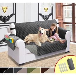 quilted couch cover Australia - Sofa Cover For Pet Dogs and Kids Sectional Sofa Couch Cover For Living Room Waterproof Quilted Recliner Slipcovers 201222