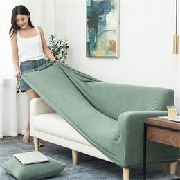 1/2/3/4 seaters Elastic Universal Sofa Cover Knitted Thicken Stretch Slipcovers for Living Room Couch Cover Armchair Cover 201222