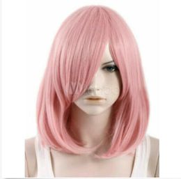 Marie Osmond Full Bang Medium Pink Straight Capless Wigs
