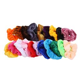 20Pcs Velvet Hair Scrunchies Elastic Hair Bands Ties Ropes Silky Exquisite Ponytail Accessories for Girls Ladies W11180