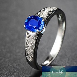 sapphire engagement rings for women UK - Natural Sapphire Ruby Ring for Women 925 Sterling Silver Color Blue Red Gemstone Wedding Engagement Rings S925 Jewelry Gifts