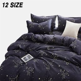 Custom Soft Bedding Sets USA Russia Europe King Queen Size Duvet Cover Set Soft Sheet Set Single 200*200 bed linen Black Star 201210