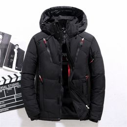 High Quality Men Down Jacket Thick Warm Winter Jacket Men Hooded Thicken Duck Down Parka Coat Casual Slim Down Mens Overcoat 201225
