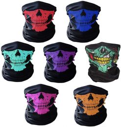 7 Pieces Seamless Skull Face Tube Mask Motorcycle Face Skull Mask for Halloween Bike Motor Cycling