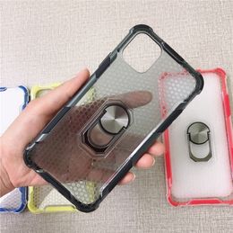Clear matte phone case for iphone 12 11 pro max Shockproof Armour Case Cover for iPhone xr se xs 8 plus 360holder stand