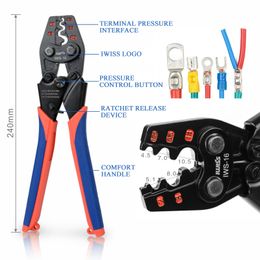 IWS-16 crimper plier IWISS Ratchet Crimping Tool for Non-Insulated Terminals AWG 22-6 Polished Jaw Pressure regulating device Y200321