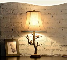 Modern Bird Resin Led Table Lamp for Living Room Classical Home Deco Bedside Desk Light Girl Bedroom Art Deco Light Fixture