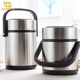 3 Layer Portable Stainless Steel Thermal Lunch Box For Office Lunchbox Leakproof Thermos Lunch Box Food Container 1600ML 2000ML T200710
