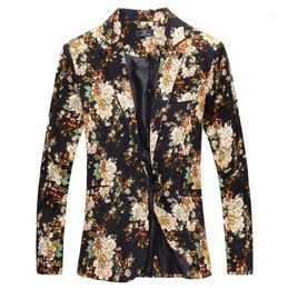 Wholesale- 2017 Spring floral blazer men suit korean slim big size new casual jacket suit euro Popular style, fashion men's blazer1