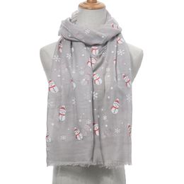 newchristmas snowman print fringe scarf shawls women long soft snowflake pattern wrap scarves hijab 4 color free shipping