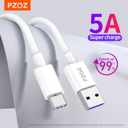 5A USB Type-C Cable For Huawei P40 P30 P20 P10 Mate 40 30 20 X2 nova 7 8 Pro Mobile Phone Charger Fast