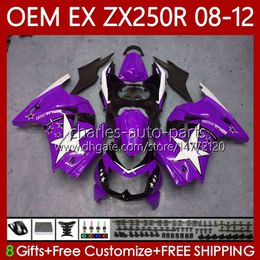 OEM Injection For KAWASAKI NINJA EX ZX 250R EX250 ZX250 R Fairing 2008-2012 81No.169 EX-250 ZX250R EX250R New purple 2008 2009 2010 2011 2012 ZX-250R 08 09 10 11 12 Bodys