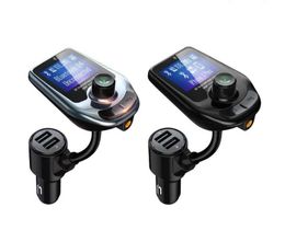 D4 Wireless Bluetooth MP3 Player FM Transmitter Audio Adapter QC3.0 Car Bluetooth FM Speaker Fast USB Charger AUX LCD Display