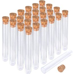 Clear Food Grade PS Plastic Test Tube with Cork Stopper 15x100mm 11ml Free Wholesale