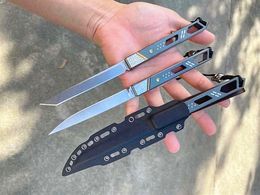 Special Offer Outdoor Survival Straight Knife M390 Satin Blade TC4 Titanium Alloy Handle Fixed Blade Knives With Kydex