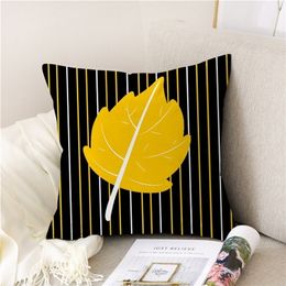 Fashion Maple Leaf Linen Nap Cushion Cover Home Decor Sofa Throw Pillow Case Solid Pillowcase 220302