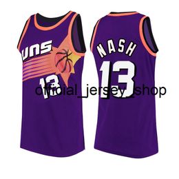 Devin 1 Booker Jersey Chris 3 Paul Basketball Jerseys Steve 13 Nash Retro Mesh S-XXL Purple White Men