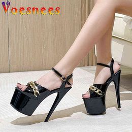 Dress Shoes New Brand Women Sandals Summer Sexy Thick High Heels Platform Party Wedding Woman Pumps Stripper 220303