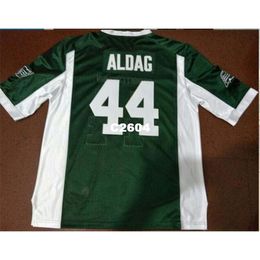 2604 Saskatchewan Roughriders #44 ALDAG White Green real Full embroidery College Jersey Size S-4XL or custom any name or number jersey