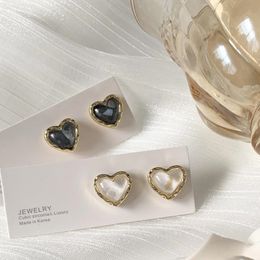 s1981 fashion Jewellery s925 silver post stud earrings cute peach heart earrings