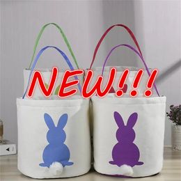 wholesale candy favors NZ - NEW!!! Easter Rabbit Handbags Party Favor Basket Bunny Bags Printed Canvas Tote Egg Candies Baskets for Kids Cartoon Rabbit Carring Eggs Wholesale