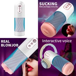 NXY Sex Masturbators Male Sucking Real Blowjob with Strong Suction Powerful Vibrating Masturbator Cup Vaginal for Men Peni Toys 220127