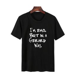 I'M Emo But In A Gerard Way T Shirt Women Harajuku O Neck Cotton Short Sleeve Summer Funny Music Tee Mcr Band Fan Pun Tops T200614