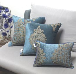 BZ189 Luxury Blue Elegant European chenille jacquard Cushion Cover Pillowcase Sofa/Car Cushion /Pillow Home Textiles supplies