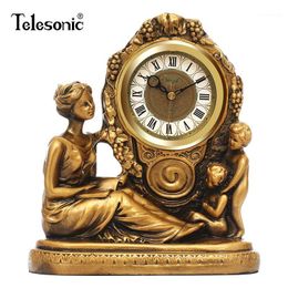 Desk & Table Clocks Christmas Decorations For Home European Style Goddess Clock Bell Room Study Classic Ornaments Archaize Craft1