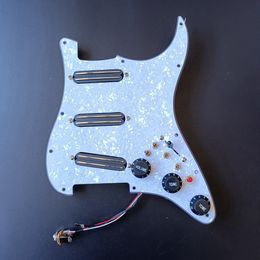 Upgrade Prewired SSS Guitar Pickguard Black MINI Humbucker Pickups High Output DCR 9.2K 1 Set Wiring Harness