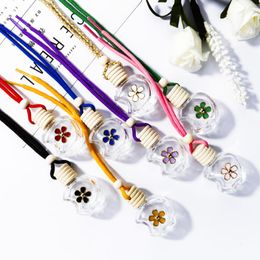 Empty Perfume Glass Bottle for Car Fragrance Pendant Air Freshener Hanging Diffuser Mix Colours